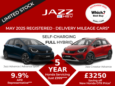 Buy a Delivery Mileage Jazz or Crosstar and save £3,250