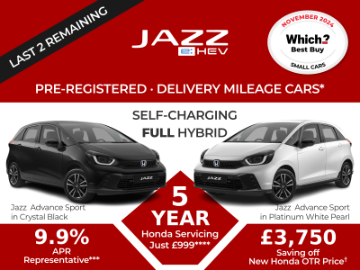Buy a Delivery Mileage Jazz or Crosstar and save £3,750