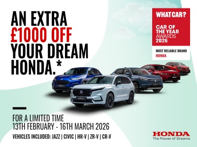 Dream Bigger - An Extra £1,000 Off Your Dream Honda