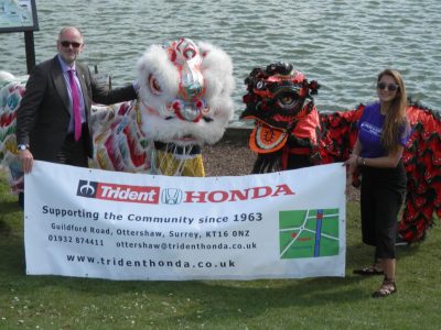 Managing Director Richard Roberts with Chinese dragons