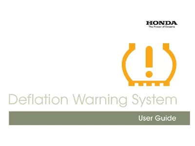 Honda tyre deflation warning system user guide