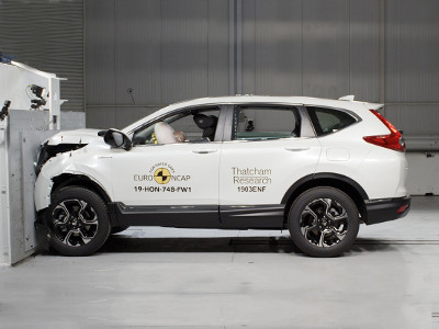 The 2019 Honda CR-V undergoes a crash test