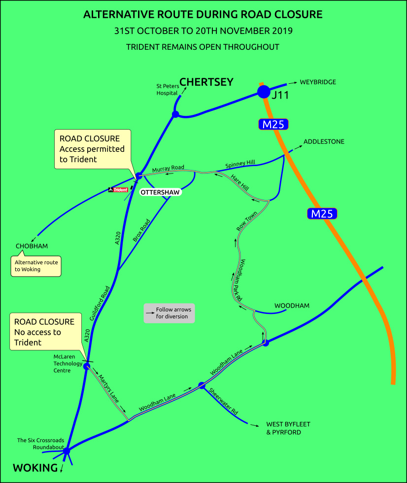 Roadworks diversion map