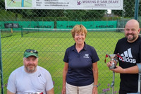 Wheelchair Tennis Finalists - Lawrence Blomfield (Left), Gill Andersson (Referee) and Jack Wells (Right)