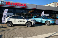 Trident Honda's new e-Ny1 SUV courtesy car in Platinum White Pearl